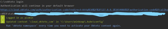 okteto-login
