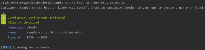 okteto-spring-boot-up