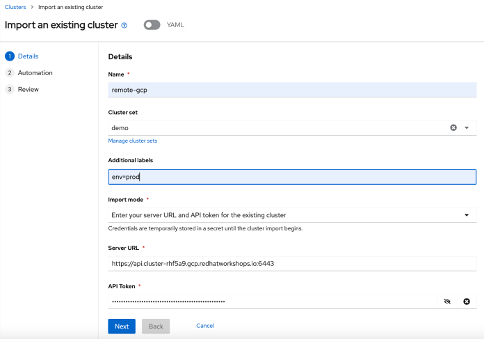 advanced-cluster-management-kubernetes-import-cluster