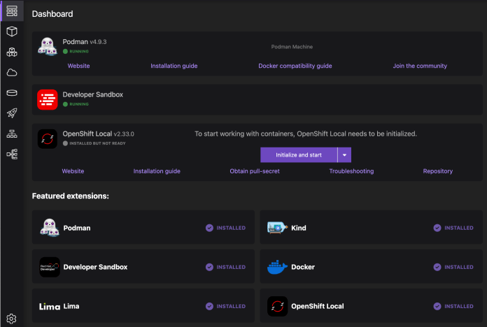 odo-podman-kubernetes-desktop