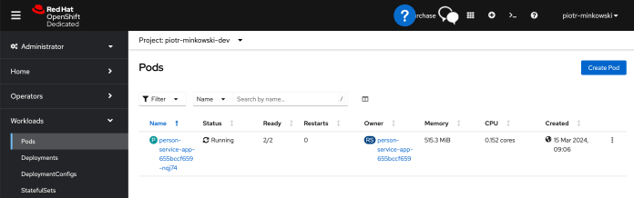 odo-podman-kubernetes-openshift-console