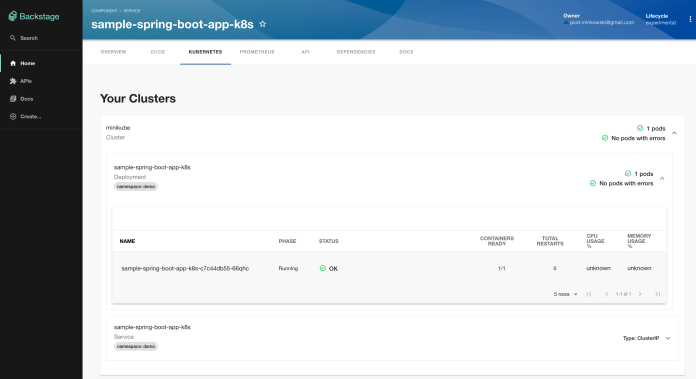 backstage-kubernetes-pod