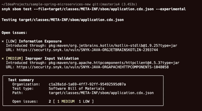 spring-boot-sbom-snyk