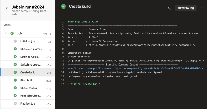 azure-devops-openshift-pipeline-logs