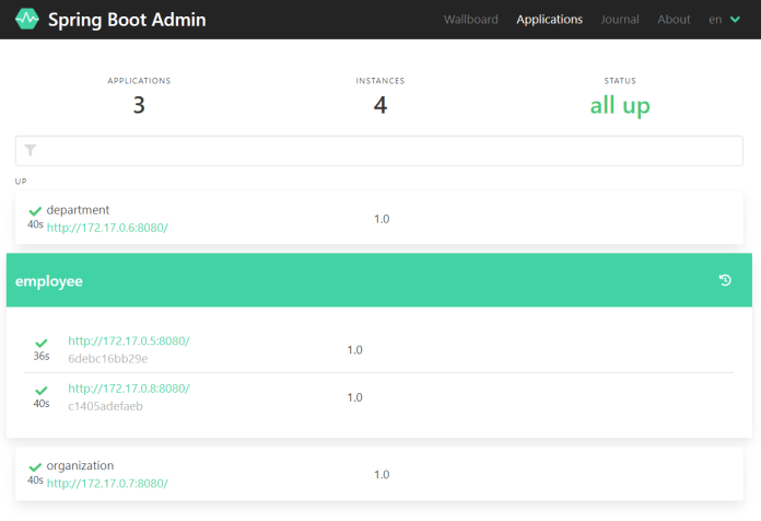 spring-boot-admin-on-kubernetes-main-page